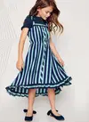 Blue Colour Fancy Wear Poli Rayon Digtal Printed Stylish Girls One Piece Kids Wear Collection Brightline-4